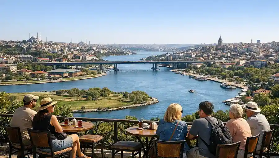 View over the Golden Horn from Pierre Loti Hill in Istanbul