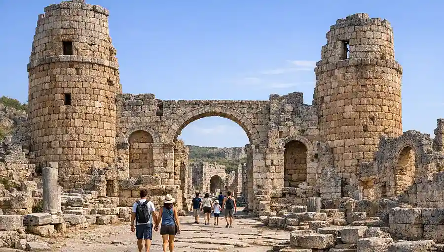 Monumentalne bramy miejskie w Perge niedaleko Antalyi